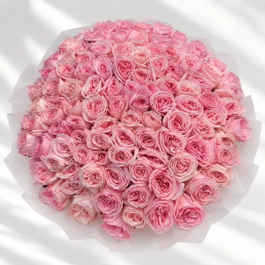 Pink rose mono bouquet